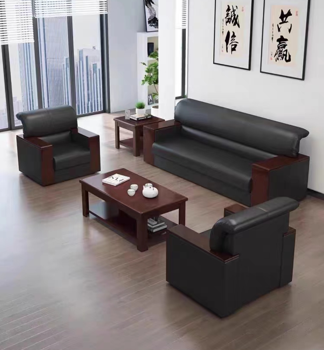 奥派克(AOPIK) 三人沙发 W1950*D850*H860 黑色高级感 成套的好搭配