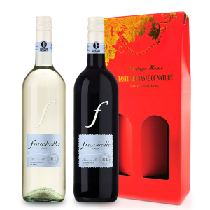 弗莱斯凯罗 半干红白葡萄酒双瓶礼盒装750ml*2瓶 意大利原瓶进口红酒