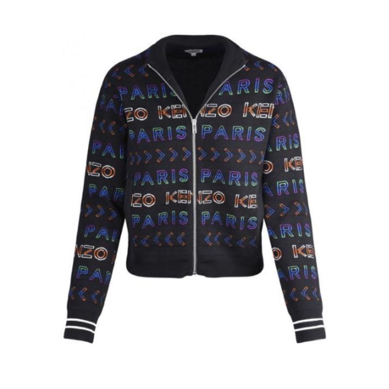 高田贤三(Kenzo)羊毛100%多色印花休闲夹克男童长袖拉链开合运动