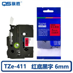 旗胜 标签色带红底黑字 6mm TZe-411 个