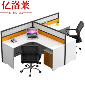 亿洛莱 双人办公桌椅+柜 240*140*110cm 套