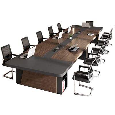 苏宁 质凡 长条桌现代简约会议桌/ZF-HYZ015/4500*1500*750mm 含16椅