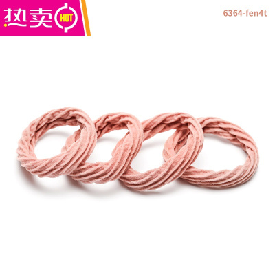 头绳2021年新款马尾高弹力发绳皮套不勒头发发圈橡皮筋女扎头夏FENGHOU款式一粉色4条装