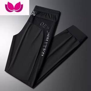 七斓[冰丝裤]空调裤子男夏季大码耐磨速干薄款透气运动裤商务工作裤