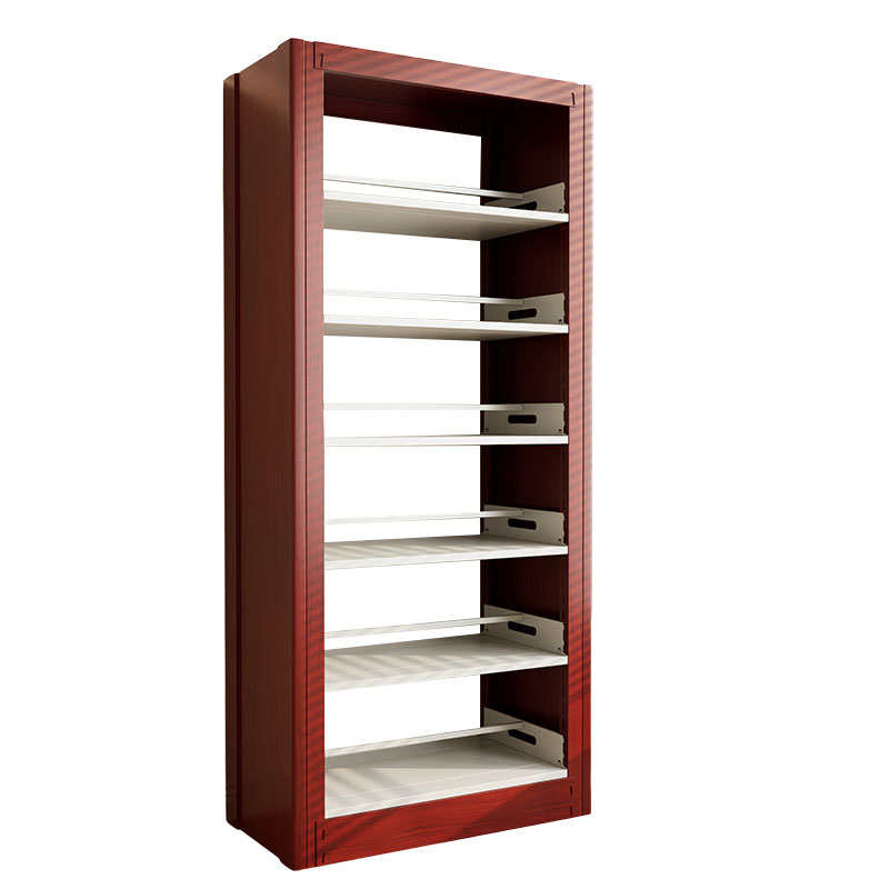 臻远ZY4072636 钢制书架红色资料架 双面6层一列一组 1000*450*2000mm