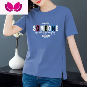 七斓夏季印花短袖T恤女中年妈妈宽松大码女装休闲百搭显瘦减龄上衣服