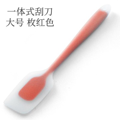 可高温一体式大号硅胶刮刀奶油搅拌抹刀铲子牛轧糖烘焙工具 敬平 大号-枚红色