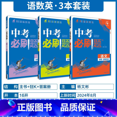 3本[语数英]必刷题--全国通用 初中通用 [正版]2025版中考必刷题历年真题九年级上下册总复习资料练习题数学语文物理