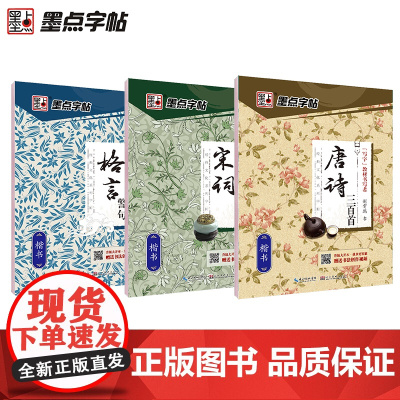 墨点字帖 经典文化唐诗宋词格言警句楷书3本套装成人硬笔书法临摹练字帖