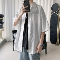 SUNTEK@ 日系港风潮流痞帅长袖衬衫宽松薄款工装衬衣外套春秋衬衫