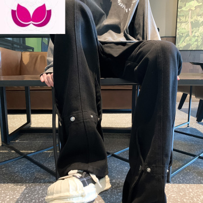 七斓白色工装牛仔裤男痞帅vibe高街美式江浙沪穿搭直筒阔腿微喇裤