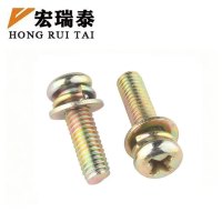 宏瑞泰 彩锌十字圆头组合螺丝 4.8级 M3*6 个