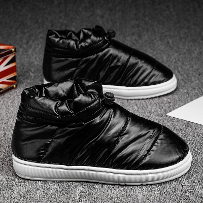 Ideamini冬季防水雪地靴男鞋子羽绒棉鞋加厚加毛棉靴加绒保暖居家室内棉鞋靴子