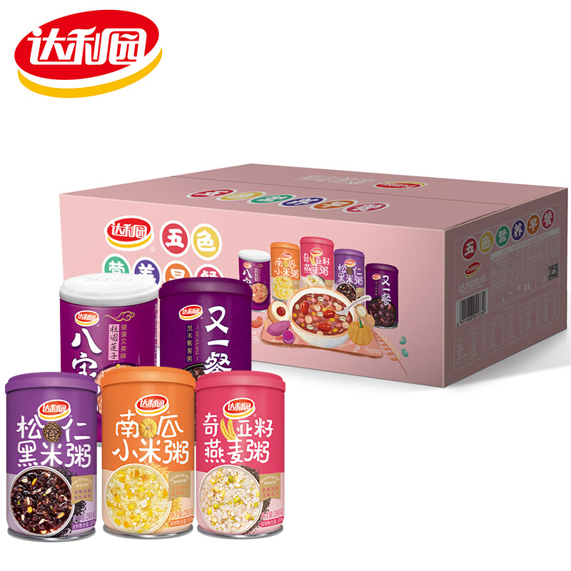 达利园 五色营养早餐280g*10罐 五口味混合八宝粥 方便速食早餐粥杂粮