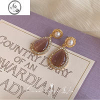 JiMi「凡尔赛城堡」复古宫廷温柔精致绝美优雅水滴紫色宝石耳环/耳夹