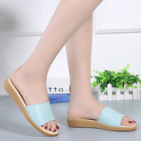 SEMBOSR拖鞋女夏平底一字拖女露趾牛筋底防滑孕妇夏时尚外穿凉拖软