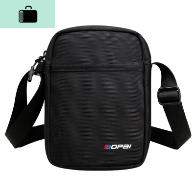 Bopai单肩包男商务小包休闲斜挎包竖款时尚牛津布潮小背包黑NEW LAKE 黑色男士斜挎包