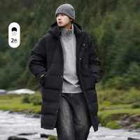 冬季新款羽绒服中长款时尚百搭连帽保暖防风加厚青少年情侣款外套