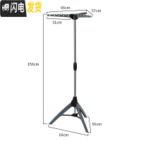 三维工匠阳台晾衣架子室内晒衣架落地折叠式简易移动挂衣架小型凉衣架家用 升级款浅灰色