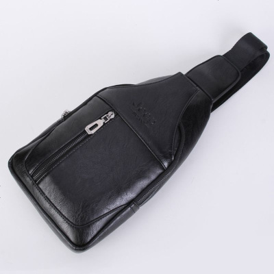 韩版男士斜跨胸包腰包斜跨防外运动潮流时尚背包黑色