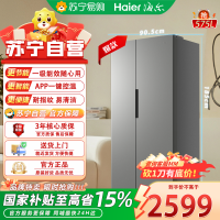 海尔对开门冰箱BCD-575WGHSSEDH9U1 575升风冷变频 1级能效铂岩灰 钣金面板电脑控温 自动除霜