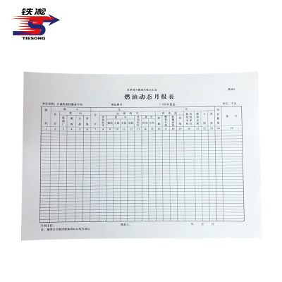 铁凇 燃油动态月报表 297*210mm 册