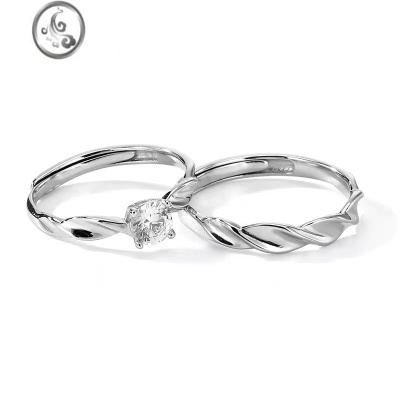 JiMiS925银银闪耀星河情侣对戒活口设计戒指男女一对生日礼物高级感潮