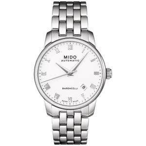 Mido男士38mm自动机械防水不锈钢腕表白盘日历