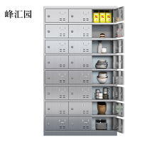 峰汇园304不锈钢食堂带锁餐具柜24门餐盘柜钥匙锁1800*1025*400
