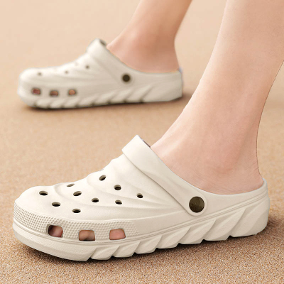 迈得兜洞洞拖鞋男透气室外穿男士休闲凉拖防滑防水青少年包头沙滩鞋