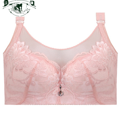 HLCOMAN薄款大码大胸防走光聚拢收副乳文胸全罩杯女白色抹胸式内衣有钢圈抹胸