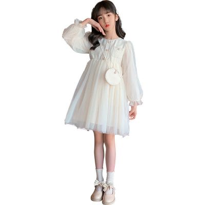 叮当猫童装早秋儿童裙子女童连衣裙小香风淑女纱裙甜美可爱时尚潮