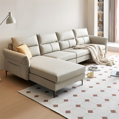 全友家居现代简约科技布艺沙发分段式靠包可调节扶手进口乳胶包座U 便捷充电多色可选布艺沙发