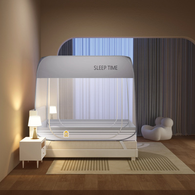 源头工厂可定制防摔防蚊加密帐纱三开免安装蒙古包蚊帐_739