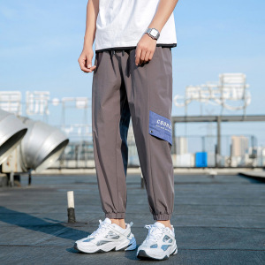 夏季新款男士裤子韩版青少年潮牌百搭运动休闲裤宽松九分裤男