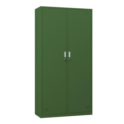 帅畅铁皮更衣柜宿舍储物柜钢制内务柜制式绿皮衣帽柜绿色2门更衣