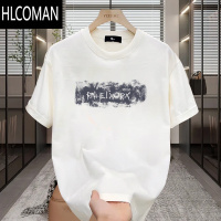 HLCOMAN美式痞帅短袖T恤青年男女款夏季ins潮牌街头宽松圆领上衣