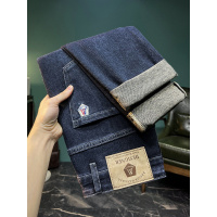 品质拉链男士牛仔裤直筒新款秋冬厚款刺绣经典时尚休闲个性男裤子