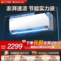 格力云欢大1匹新能效变频一级挂机省电节能 KFR-26GW/NhGr1Bt 冷暖挂壁式家用空调