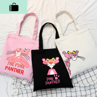 新款ins日韩卡通可爱粉红豹帆布包小清新少女单肩包包顽皮豹女包NEW LAKE女士单肩包