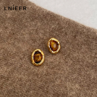 美拉德虎眼石耳钉女氛围感复古港风秋冬耳饰2025新款高级感耳环送女朋友老婆情人节七夕生日礼物