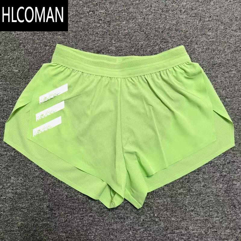 HLCOMAN体育运动跑步三分训练裤男专业马拉松侧开带内衬速干透气田径短裤
