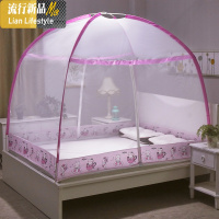 免安装蒙古包蚊帐双开加密1.8m床1.2/1.5m单双人学生蚊帐家用 三维工匠