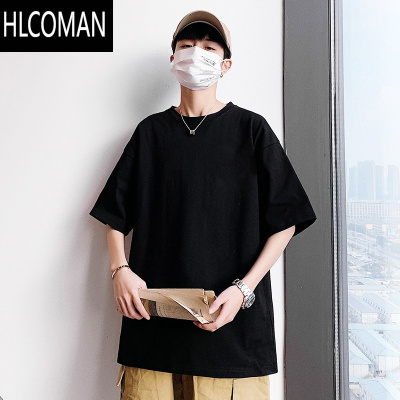 HLCOMAN夏季纯色短袖T恤男士潮牌半袖宽松体恤港风百搭ins潮男生衣服