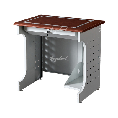 洛诗莲 (RoyceLand) 隐藏式翻转电脑桌培训桌教室机房多媒体学习桌办公桌D款单人位胡桃色