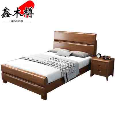 鑫木樽床+床头柜150cm套