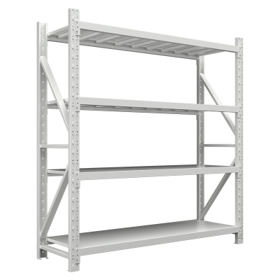 翌嘉 YJ-20033 货架仓储置物架钢制货物储物架每层平均承重300公斤灰白色主架1800*600*2000mm