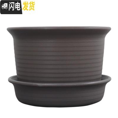 三维工匠花盆塑料带底托盘底座多肉盆栽绿萝仿陶瓷花盆 9号中钵盆+托(理石色) 中等花盆容器