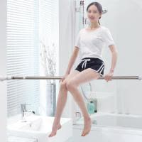 双庆浴室浴帘杆免打孔窗帘杆免安装晾衣杆伸缩杆加厚不锈钢衣柜杆 三维工匠 140-260cm浴杆