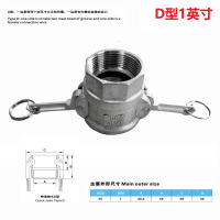 长川海比特不锈钢快速接头活接卡扣式直通气动管扳把式油管快装插接头4分-4寸 304DN25(1寸内牙母头) D型